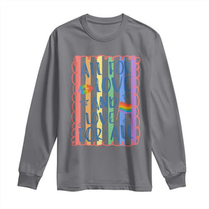 All For Love And Love For All Long Sleeve Shirt Pride Month LGBT Support TS12 Charcoal Print Your Wear
