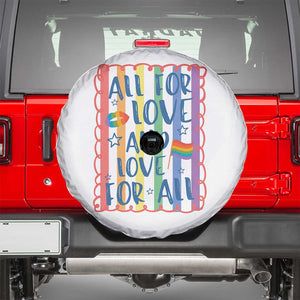 All For Love And Love For All Spare Tire Cover Pride Month LGBT Support TS12 White Print Your Wear