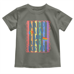 All For Love And Love For All Toddler T Shirt Pride Month LGBT Support TS12 Military Green Print Your Wear