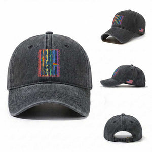 All For Love And Love For All Washed Cotton Baseball Cap Pride Month LGBT Support TS12 Washed Cap Universal Fit Dark Gray Print Your Wear