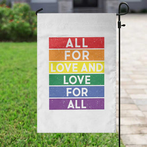 Vintage All For Love And Love For All Garden Flag Pride Month Rainbow Graphic TS12 Print Your Wear