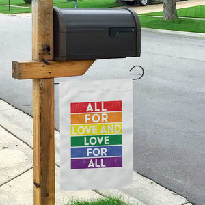 Vintage All For Love And Love For All Garden Flag Pride Month Rainbow Graphic TS12 Print Your Wear