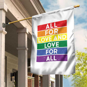 Vintage All For Love And Love For All Garden Flag Pride Month Rainbow Graphic TS12 Print Your Wear