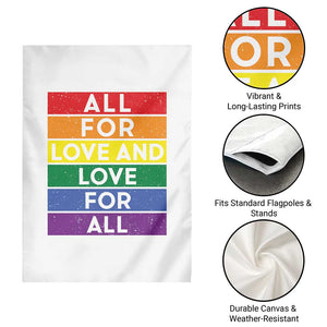 Vintage All For Love And Love For All Garden Flag Pride Month Rainbow Graphic TS12 Print Your Wear