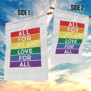 Vintage All For Love And Love For All Garden Flag Pride Month Rainbow Graphic TS12 Print Your Wear