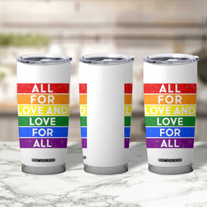 Vintage All For Love And Love For All Tumbler Cup Pride Month Rainbow Graphic TS12 Print Your Wear
