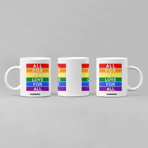Vintage All For Love And Love For All Coffee Mug Pride Month Rainbow Graphic TS12 Print Your Wear