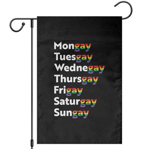 Rainbow Days Of The Week Mongay Tuesgay Garden Flag Funny LGBT Pride Month TS12 Black Print Your Wear