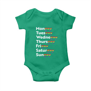 Rainbow Days Of The Week Mongay Tuesgay Baby Onesie Funny LGBT Pride Month