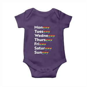 Rainbow Days Of The Week Mongay Tuesgay Baby Onesie Funny LGBT Pride Month