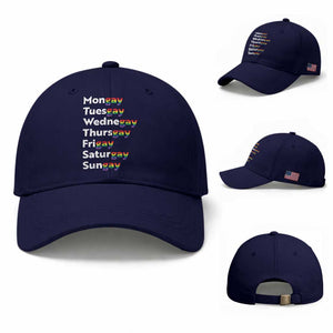 Rainbow Days Of The Week Mongay Tuesgay Baseball Cap Funny LGBT Pride Month