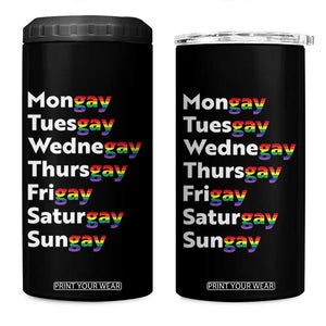 Rainbow Days Of The Week Mongay Tuesgay 4 in 1 Can Cooler Tumbler Funny LGBT Pride Month TS12 One Size: 16 oz Black Print Your Wear