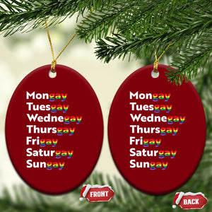 Rainbow Days Of The Week Mongay Tuesgay Ceramic Ornament Funny LGBT Pride Month TS12 Print Your Wear