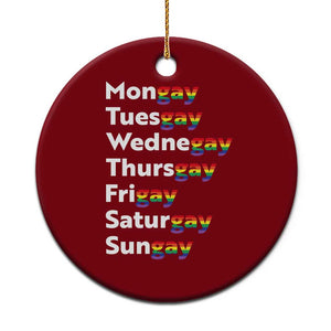Rainbow Days Of The Week Mongay Tuesgay Ceramic Ornament Funny LGBT Pride Month TS12 1pc Red Print Your Wear