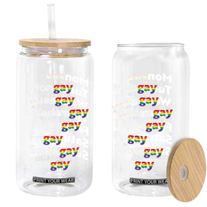 Rainbow Days Of The Week Mongay Tuesgay Glass Can Funny LGBT Pride Month