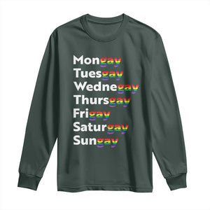 Rainbow Days Of The Week Mongay Tuesgay Long Sleeve Shirt Funny LGBT Pride Month
