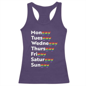 Rainbow Days Of The Week Mongay Tuesgay Racerback Tank Top Funny LGBT Pride Month