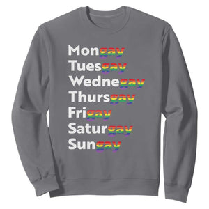 Rainbow Days Of The Week Mongay Tuesgay Sweatshirt Funny LGBT Pride Month TS12 Charcoal Print Your Wear