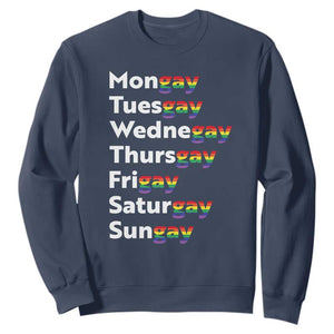 Rainbow Days Of The Week Mongay Tuesgay Sweatshirt Funny LGBT Pride Month TS12 Navy Print Your Wear