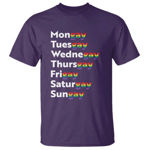 Rainbow Days Of The Week Mongay Tuesgay T Shirt Funny LGBT Pride Month TS12 Purple Print Your Wear
