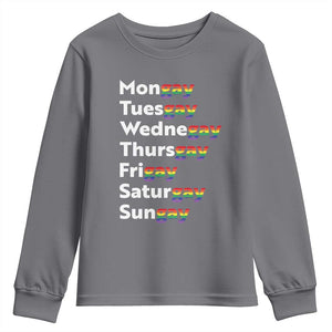 Rainbow Days Of The Week Mongay Tuesgay Youth Sweatshirt Funny LGBT Pride Month