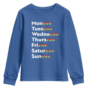 Rainbow Days Of The Week Mongay Tuesgay Youth Sweatshirt Funny LGBT Pride Month