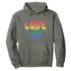 Love Is Love LGBTQ Pride Hoodie Rainbow Flag Community TS12 Military Green Print Your Wear