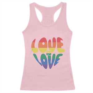 Love Is Love LGBTQ Pride Racerback Tank Top Rainbow Flag Community TS12 Light Pink Print Your Wear