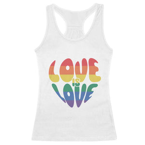 Love Is Love LGBTQ Pride Racerback Tank Top Rainbow Flag Community TS12 White Print Your Wear