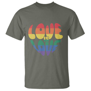 Love Is Love LGBTQ Pride T Shirt Rainbow Flag Community TS12 Military Green Print Your Wear
