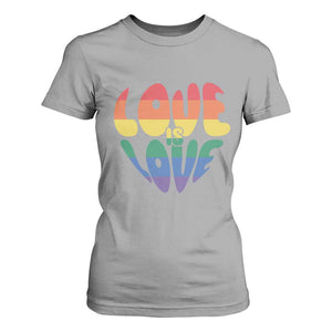 Love Is Love LGBTQ Pride T Shirt For Women Rainbow Flag Community TS12 Sport Gray Print Your Wear