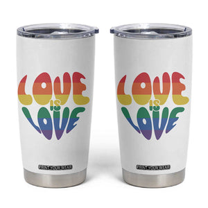 Love Is Love LGBTQ Pride Tumbler Cup Rainbow Flag Community TS12 White Print Your Wear