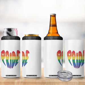 Rainbow Heart Pride 4 in 1 Can Cooler Tumbler LGBTQ Support Graphic TS12 Print Your Wear