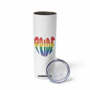 Rainbow Heart Pride Skinny Tumbler LGBTQ Support Graphic TS12 Print Your Wear
