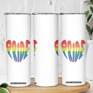 Rainbow Heart Pride Skinny Tumbler LGBTQ Support Graphic TS12 Print Your Wear