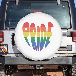 Rainbow Heart Pride Spare Tire Cover LGBTQ Support Graphic TS12 No hole White Print Your Wear