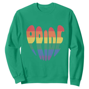 Rainbow Heart Pride Sweatshirt LGBTQ Support Graphic TS12 Irish Green Print Your Wear