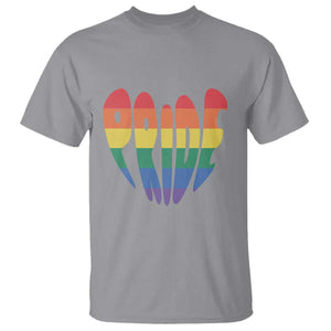 Rainbow Heart Pride T Shirt LGBTQ Support Graphic TS12 Sport Gray Print Your Wear