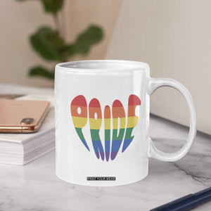 Rainbow Heart Pride Coffee Mug LGBTQ Support Graphic TS12 Print Your Wear