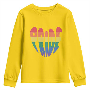 Rainbow Heart Pride Youth Sweatshirt LGBTQ Support Graphic TS12 Daisy Print Your Wear