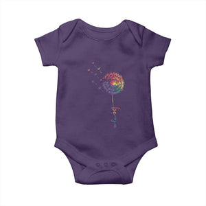 Be You LGBT Rainbow Dandelion Baby Onesie Pride Month Support TS12 Purple Print Your Wear