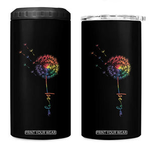 Be You LGBT Rainbow Dandelion 4 in 1 Can Cooler Tumbler Pride Month Support TS12 One Size: 16 oz Black Print Your Wear