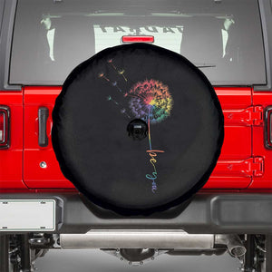 Be You LGBT Rainbow Dandelion Spare Tire Cover Pride Month Support TS12 Black Print Your Wear