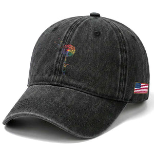 Be You LGBT Rainbow Dandelion Washed Cotton Baseball Cap Pride Month Support TS12 Print Your Wear