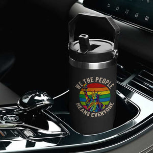 Rainbow Statue Of Liberty LGBTQ Pride Flip Straw Tumbler We The People Means Everyone