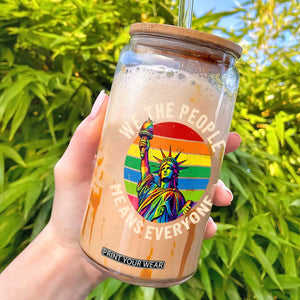 Rainbow Statue Of Liberty LGBTQ Pride Glass Can We The People Means Everyone