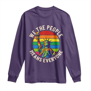 Rainbow Statue Of Liberty LGBTQ Pride Long Sleeve Shirt We The People Means Everyone TS12 Purple Print Your Wear