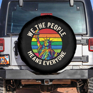 Rainbow Statue Of Liberty LGBTQ Pride Spare Tire Cover We The People Means Everyone