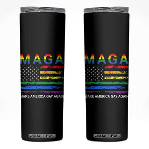 Make America Gay Again LGBTQ Pride Skinny Tumbler Funny Political Pride Graphic TS12 Black Print Your Wear
