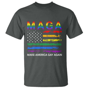 Make America Gay Again LGBTQ Pride T Shirt Funny Political Pride Graphic TS12 Dark Heather Print Your Wear